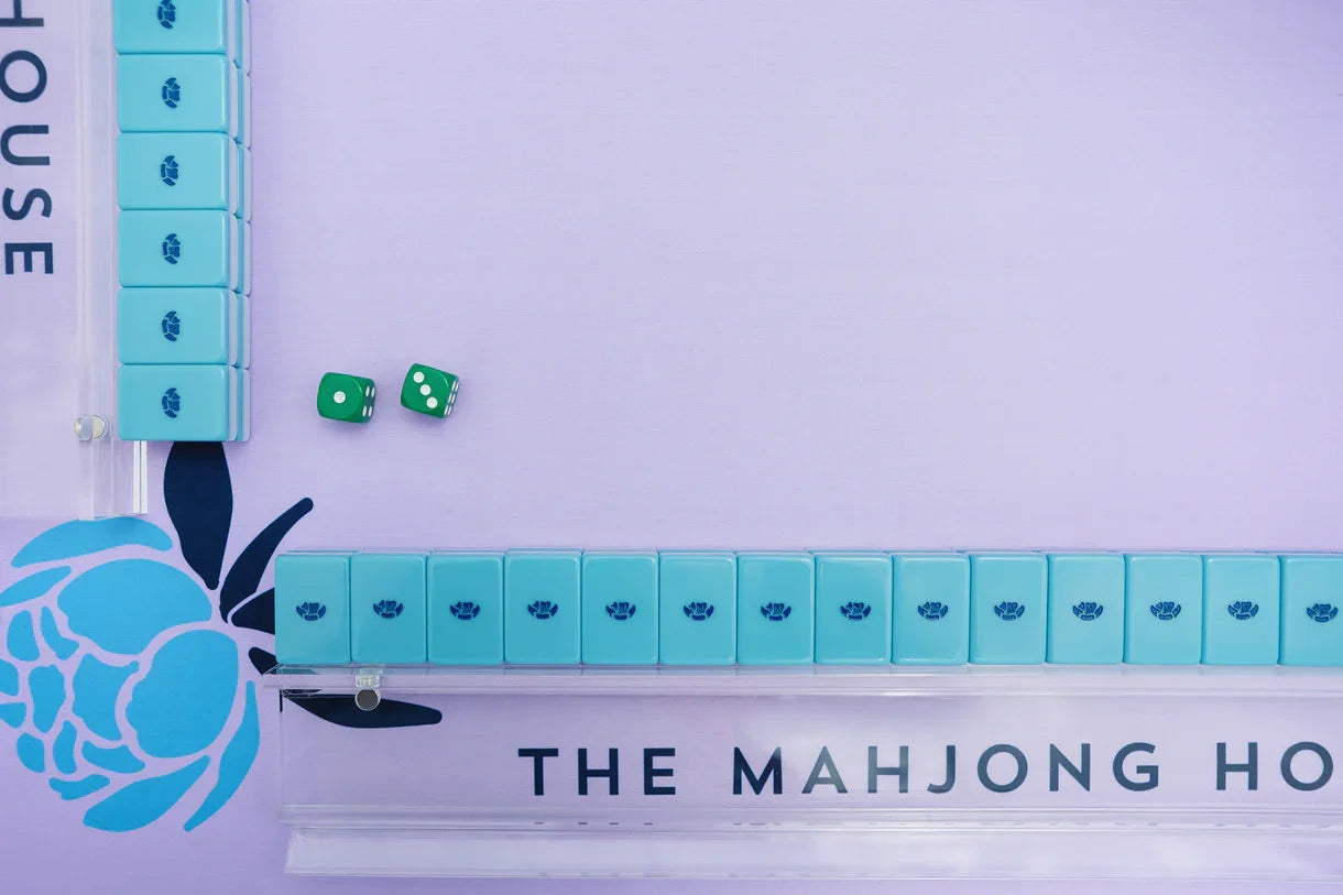 The Mahjong House - The House Tile Set, Light Blue & Pale Blue