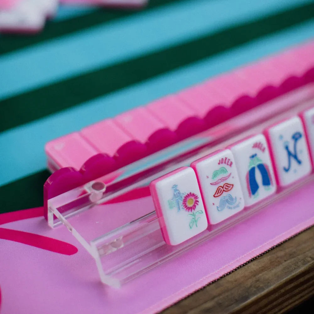 Scalloped Acrylic Mahjong Racks & Pushers (Set of 4) | The Woodlands Mahjong Society