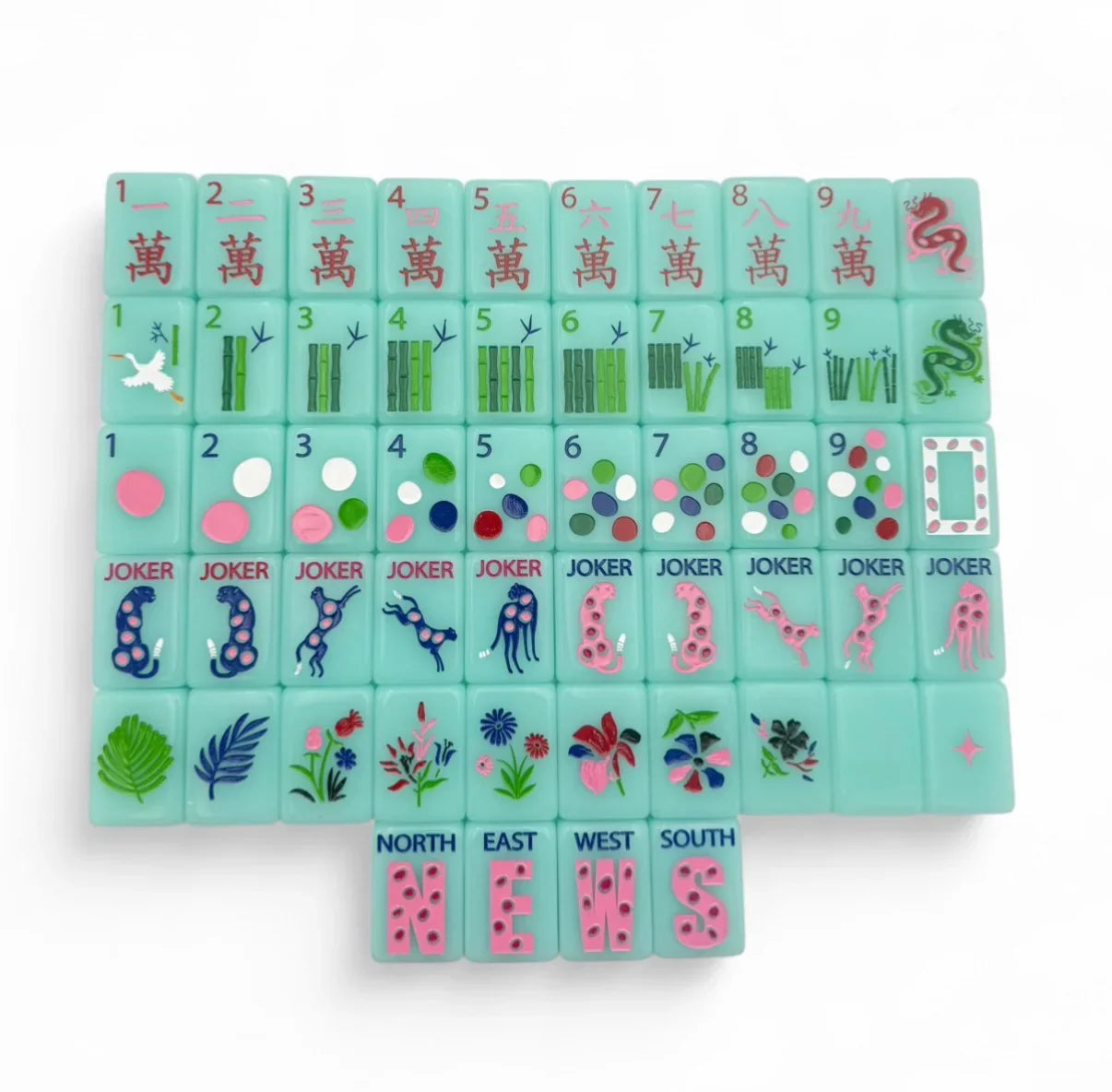 Springtime Safari Tile Set - Sky Blue | Bespoke Mahjong