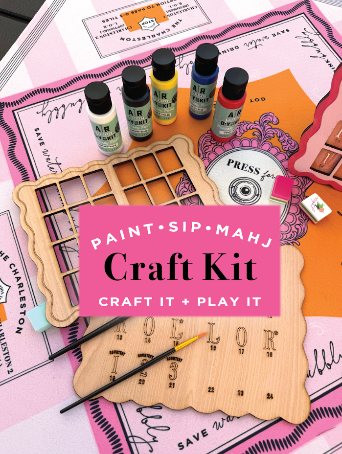 Mahjong Solo Practice Board DIY Kit | Paint, Sip & Play