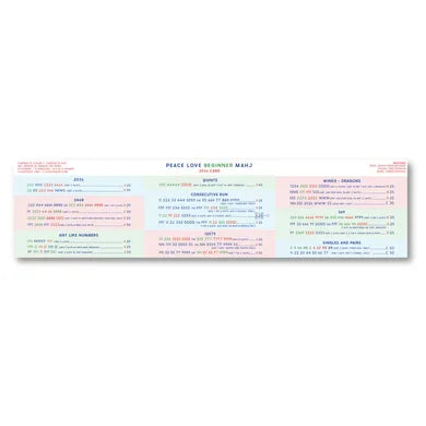 2026 Beginner Mahjong Card | Peace Love Mahjong