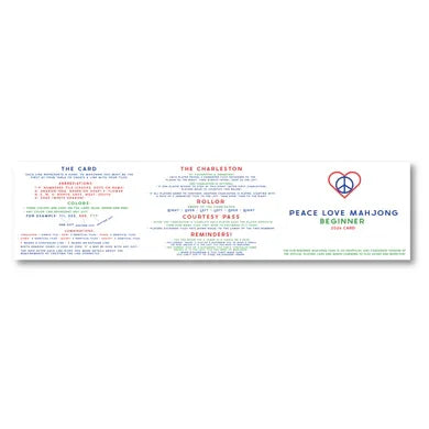 2026 Beginner Mahjong Card | Peace Love Mahjong