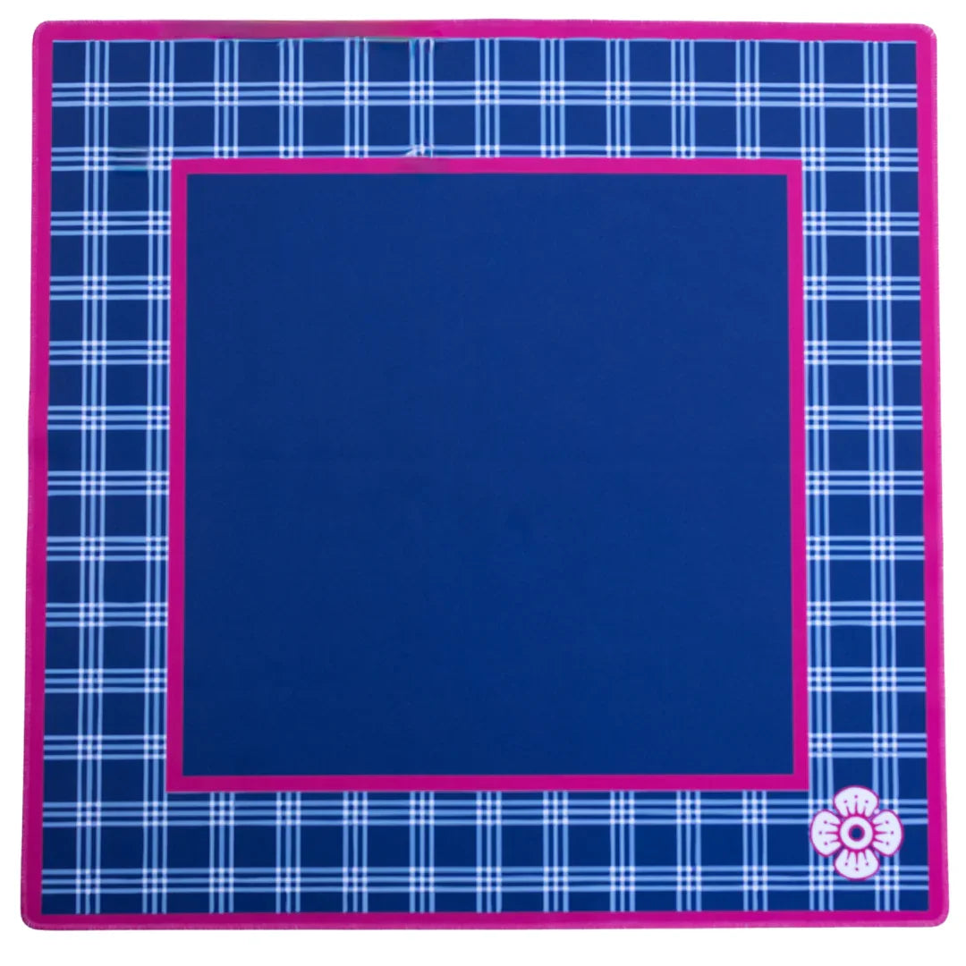Navy Plaid Mahjong Mat | Woodlands Mahjong Society