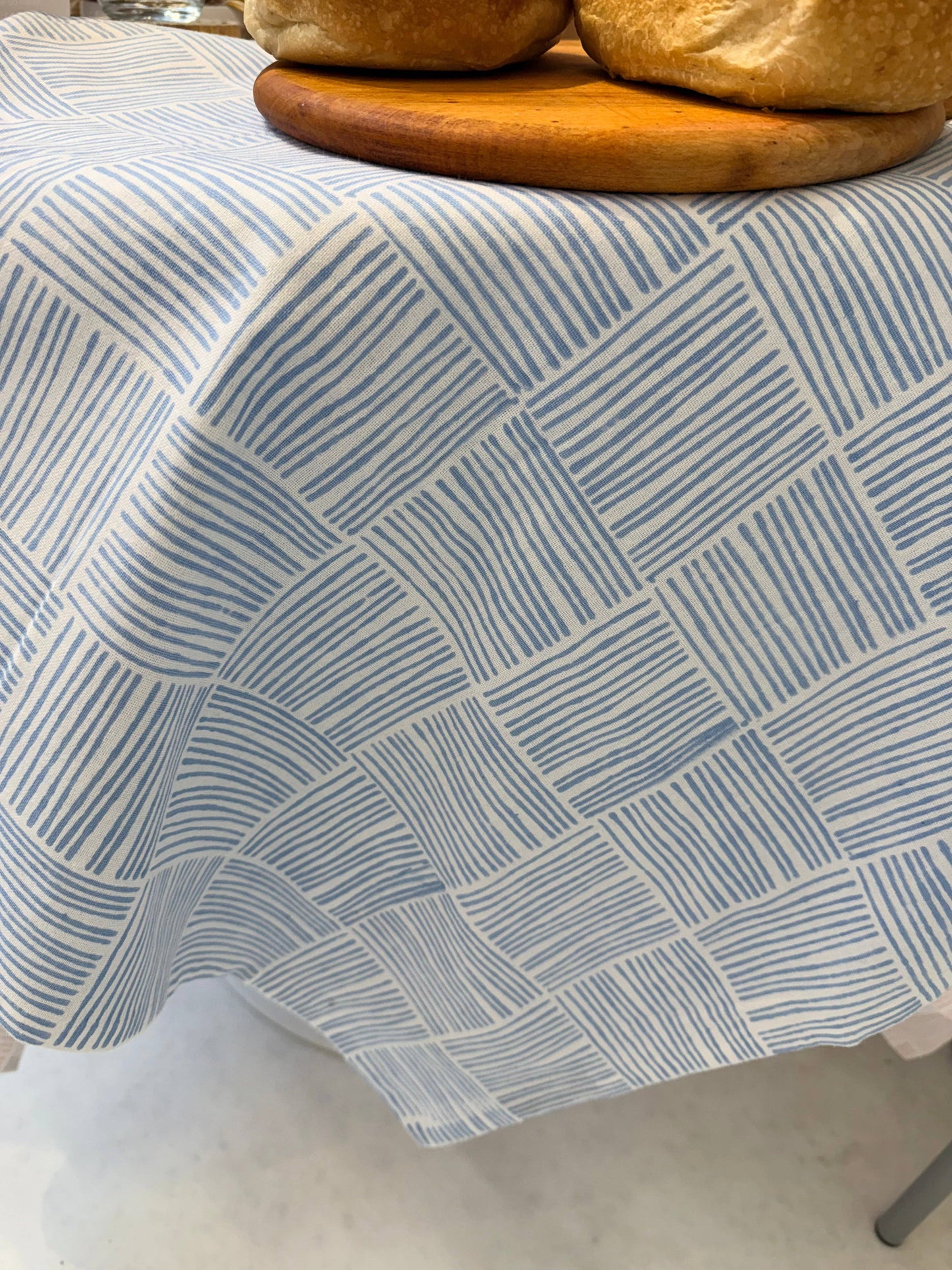 Table Throw - Striped, Uniform Blue