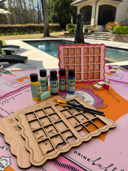 Mahjong Solo Practice Board DIY Kit | Paint, Sip & Play