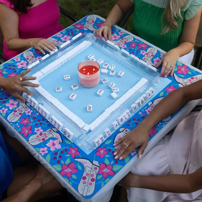 Mahjong Mat - Blue Cowboy Boot | Hutch & Nook