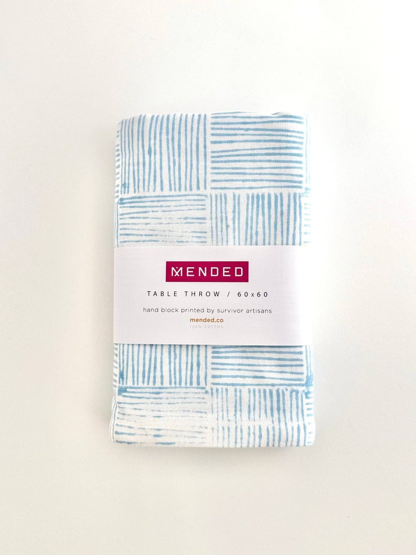 Table Throw - Striped, Uniform Blue