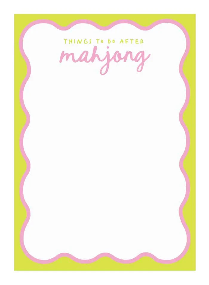 "Things To Do After Mahj" Notepad (50 Sheets) | Peace Love Mahjong