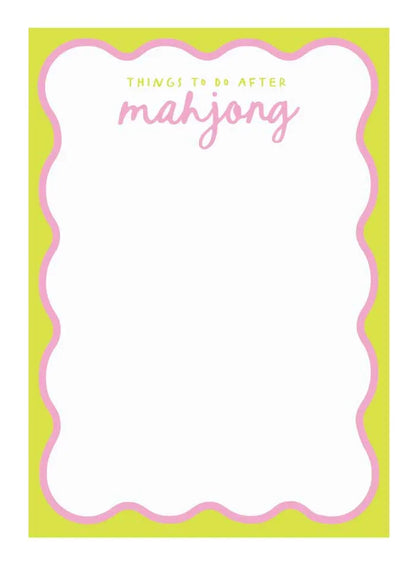 "Things To Do After Mahj" Notepad (50 Sheets) | Peace Love Mahjong