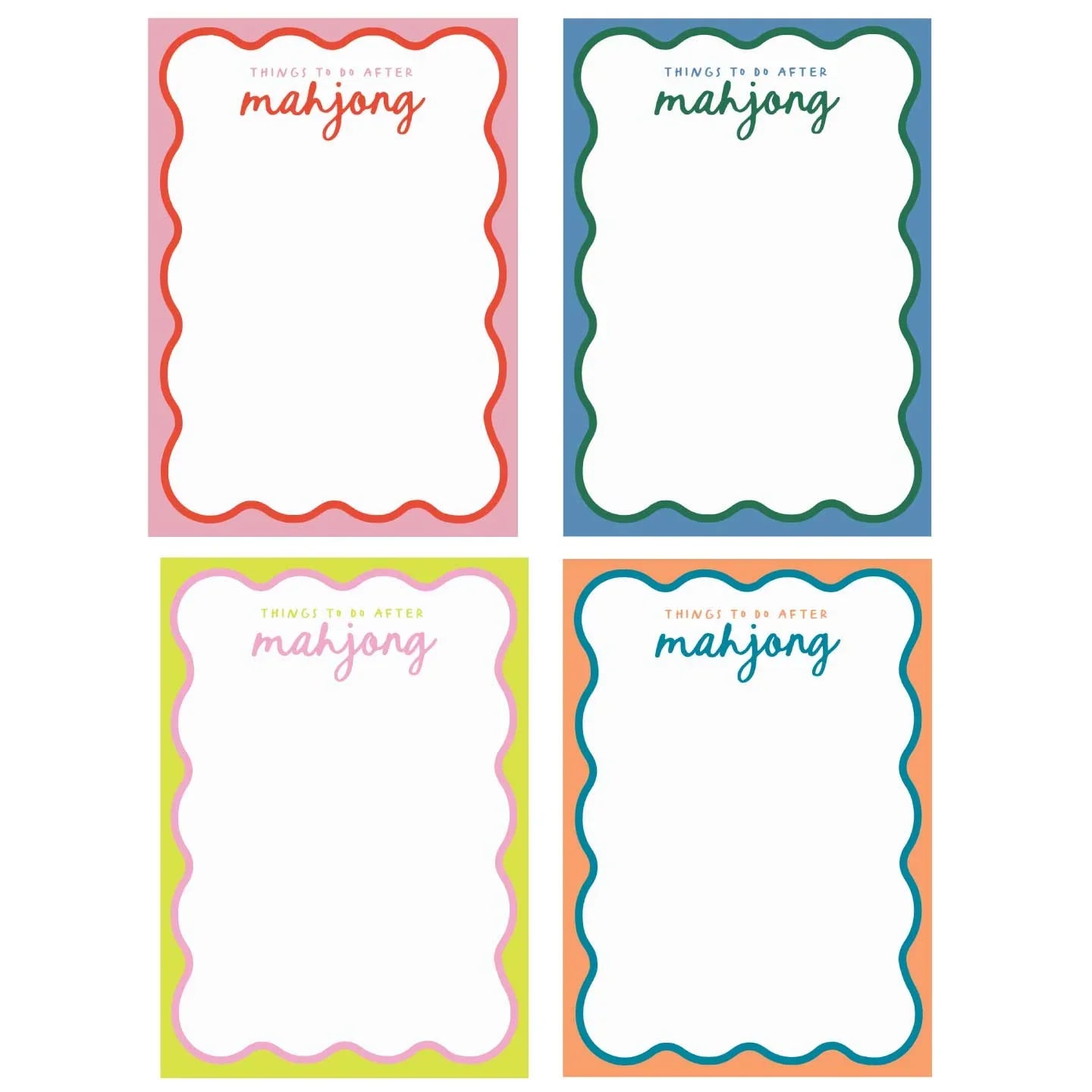 "Things To Do After Mahj" Notepad (50 Sheets) | Peace Love Mahjong