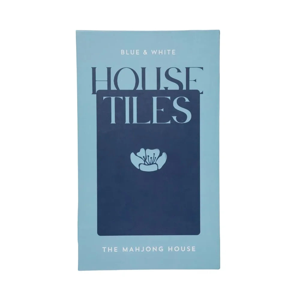 The Mahjong House - The House Tile Set, Blue & White