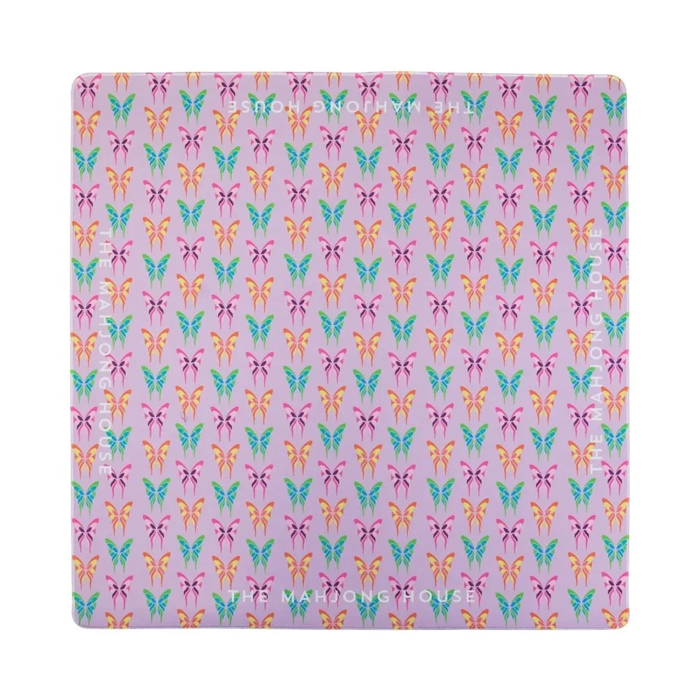 Electric Blue Garden Double-Sided Mahjong Mat | The Mahjong House