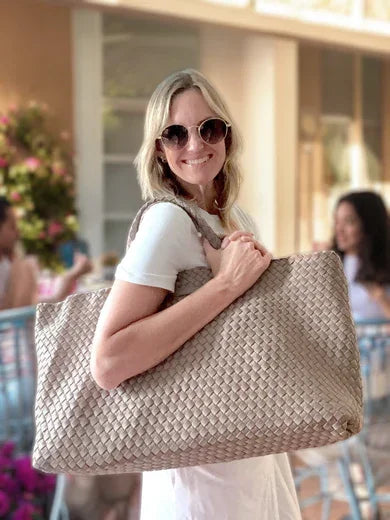 Mahjong Bag - Woven Carryall with Matching Tile Pouch | Peace Love Mahjong