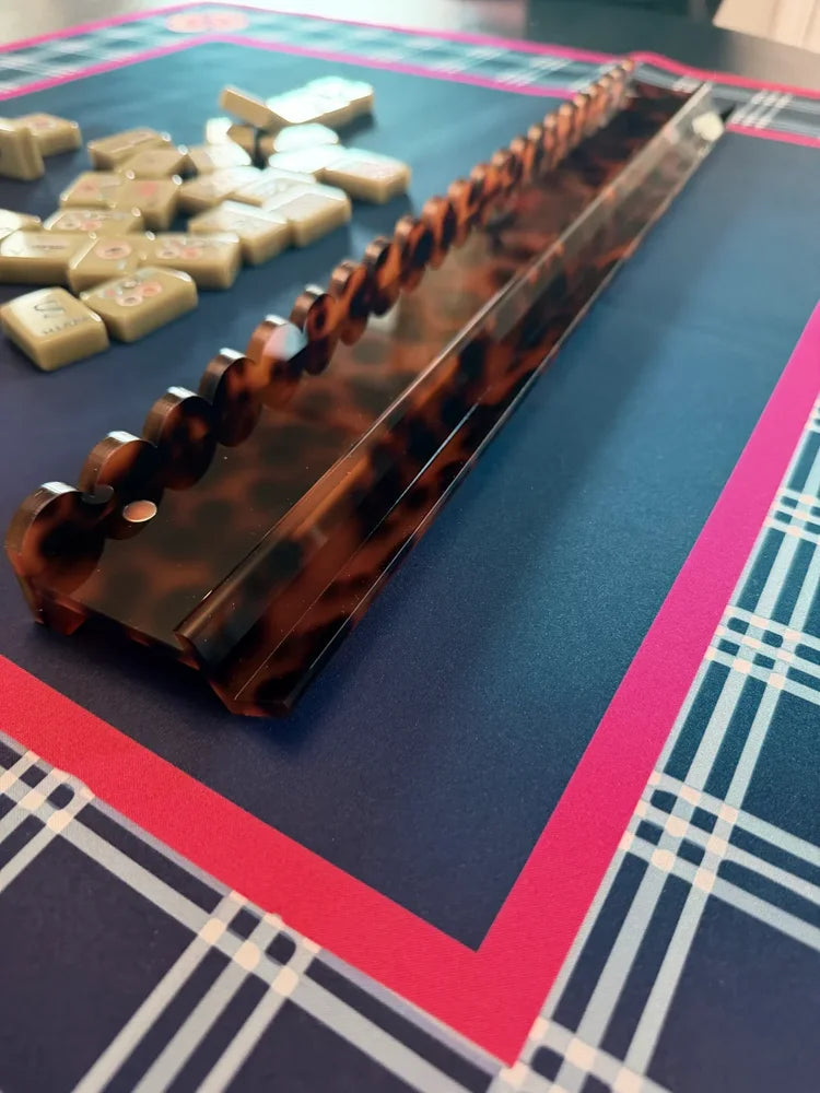 Tortoiseshell Acrylic Mahjong Racks & Pushers (Set of 4) | The Woodlands Mahjong Society