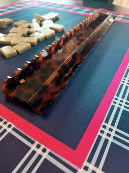 Tortoiseshell Acrylic Mahjong Racks & Pushers (Set of 4) | The Woodlands Mahjong Society