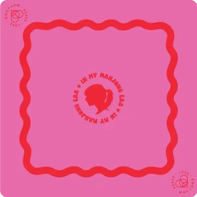 Pink with Red Modern Neoprene Mahjong Playing Mat | Peace Love Mahjong (PLM)