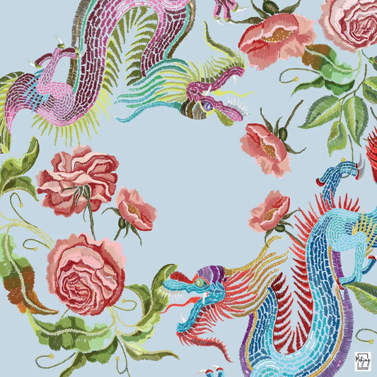 Year of the Dragon Mat - Periwinkle | Bespoke Mahjong