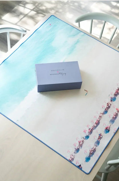 Bespoke X Gray Malin Double Sided Mat | Double the Fun/Gray Malin Beach Club Mat | Bespoke Mahjong
