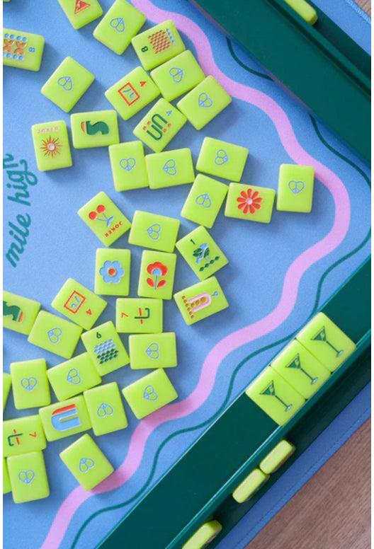 Peace Love Mahjong - Mod Chartreuse Mile High Mahj Travel Set
