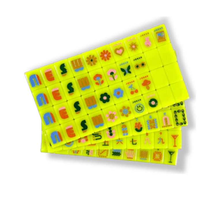 Peace Love Mahjong - Mod Chartreuse Mile High Mahj Travel Set