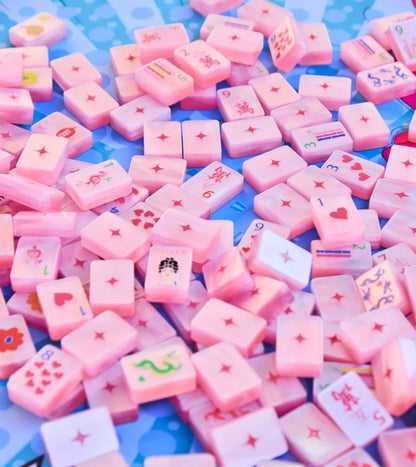 Pop Diva - Cotton Candy Pink Pearl Tiles | Bespoke Mahjong