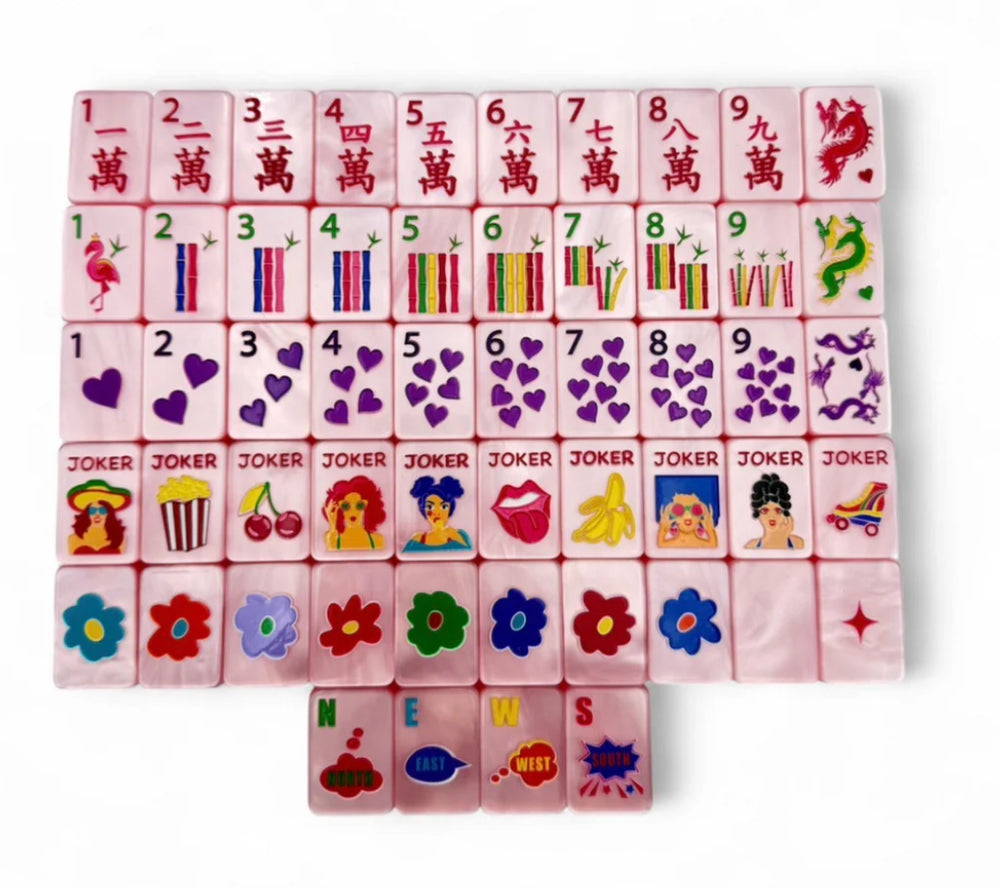 Pop Diva - Cotton Candy Pink Pearl Tiles | Bespoke Mahjong