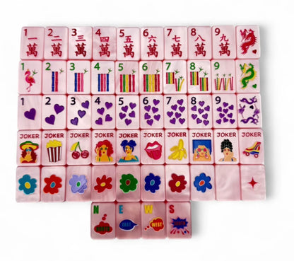 Pop Diva - Cotton Candy Pink Pearl Tiles | Bespoke Mahjong