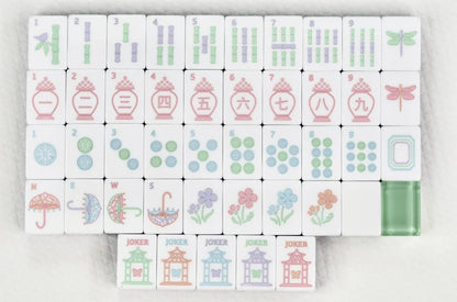 Garden Party Tile Set with Mat and Shufflers | Bam Let's Mahjong