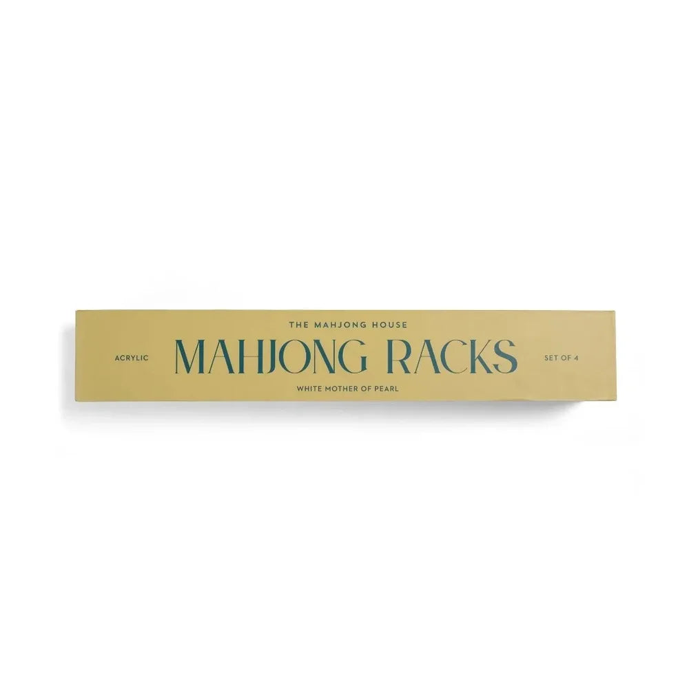 Set of 4 White Mother of Pearl Mahjong Racks | The Mahjong House