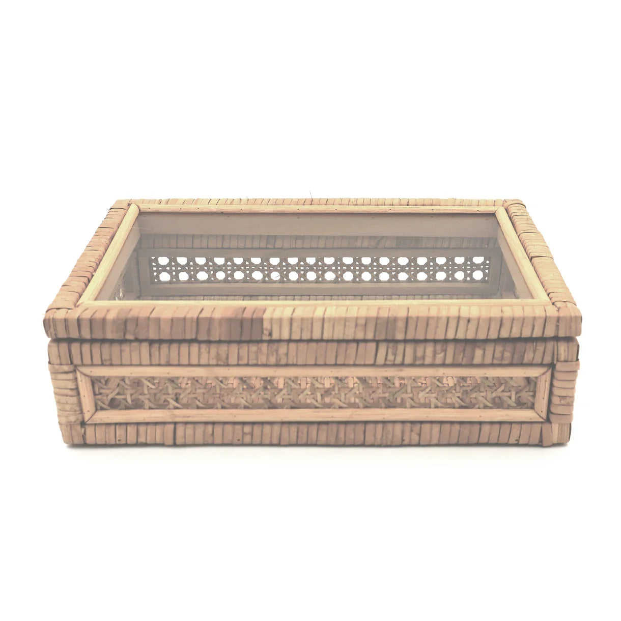 Handwoven Rattan Mahjong Tile Storage Box | Bohemian Tile Organizer