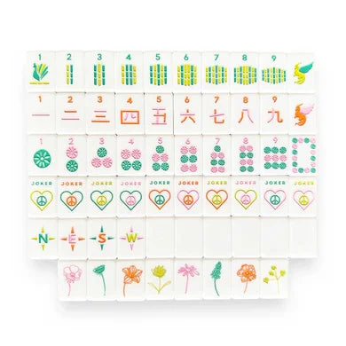OG Mahj Tiles & Pouch - Vibrant Vibes | Peace Love Mahjong