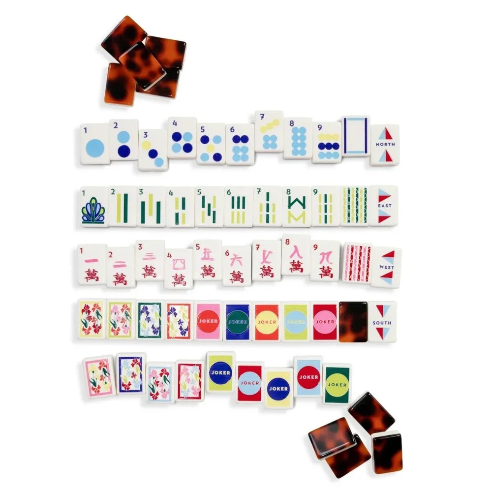 Tortoise & Cream Mod Mahjong Tiles (160 Acrylic Tiles) | The Mahjong House