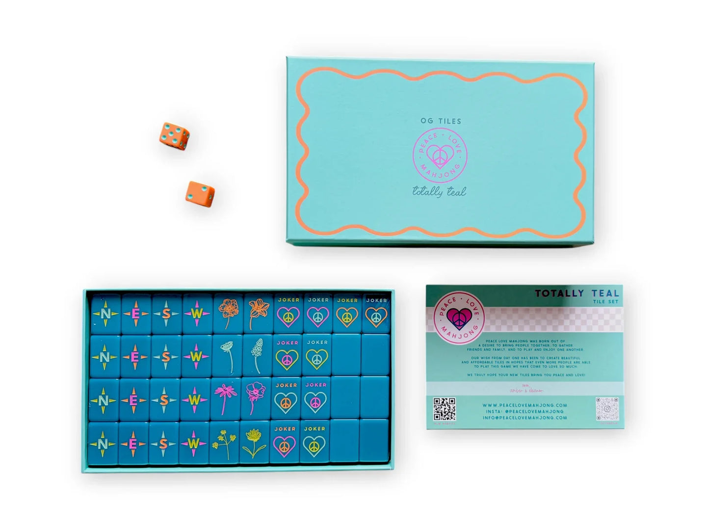 OG Mahj Tiles – Totally Teal (160 Acrylic Tiles) | Peace Love Mahjong