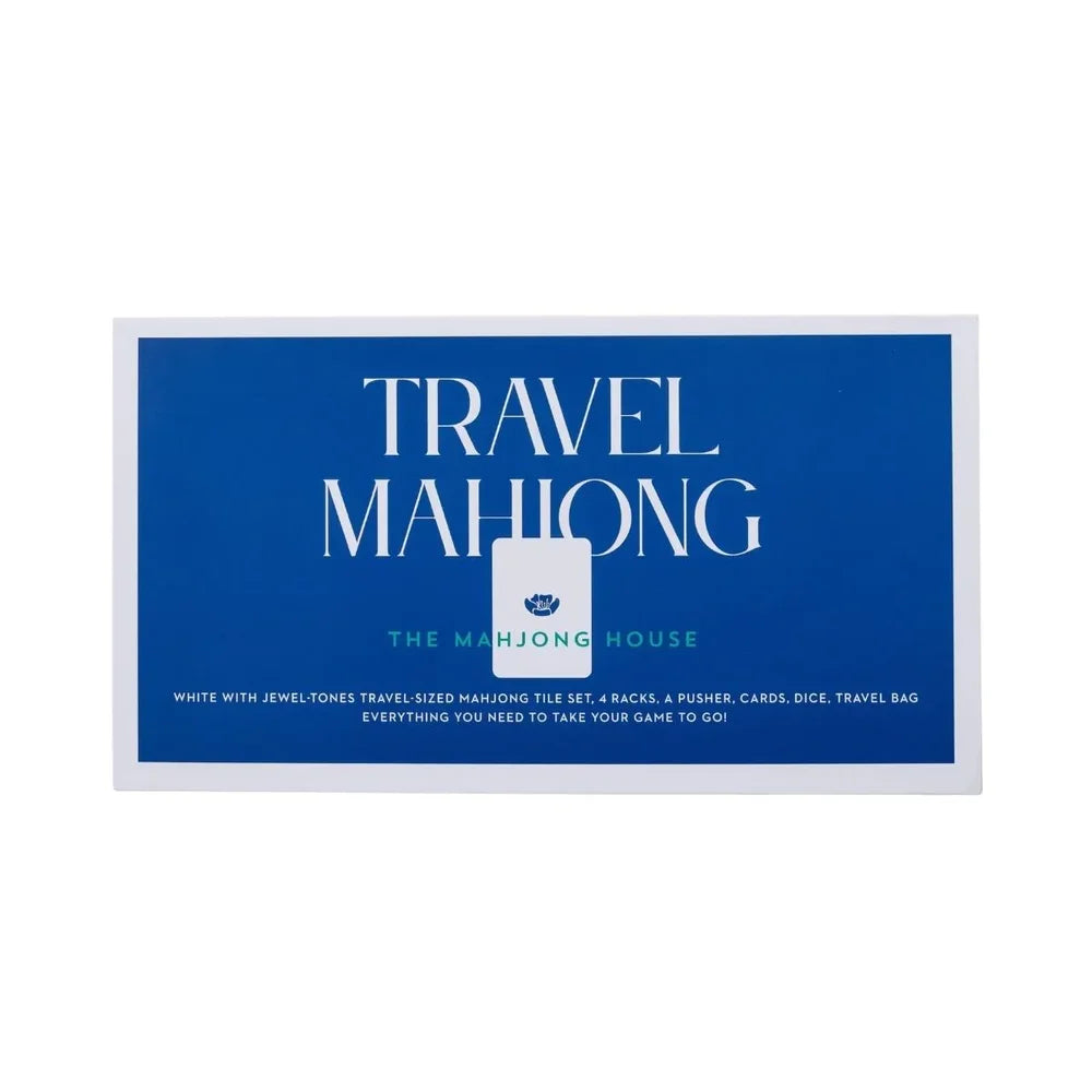 White with Jewel-Tones Travel Mahjong Set | The Mahjong House