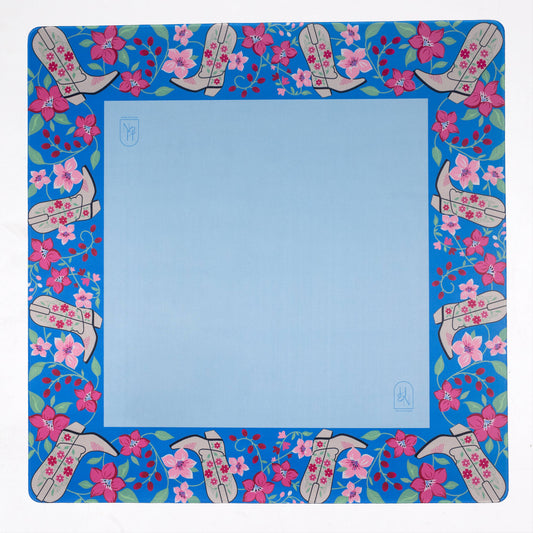 Blue Cowboy Boot Mat