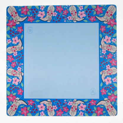 Mahjong Mat - Blue Cowboy Boot | Hutch & Nook