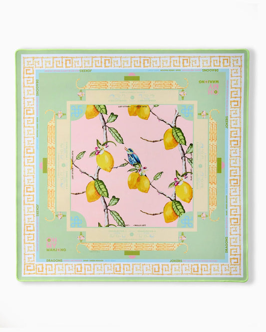 Citrus Songbird Modern Neoprene Mahjong Playing Mat | Oh My Mahjong (OMM)