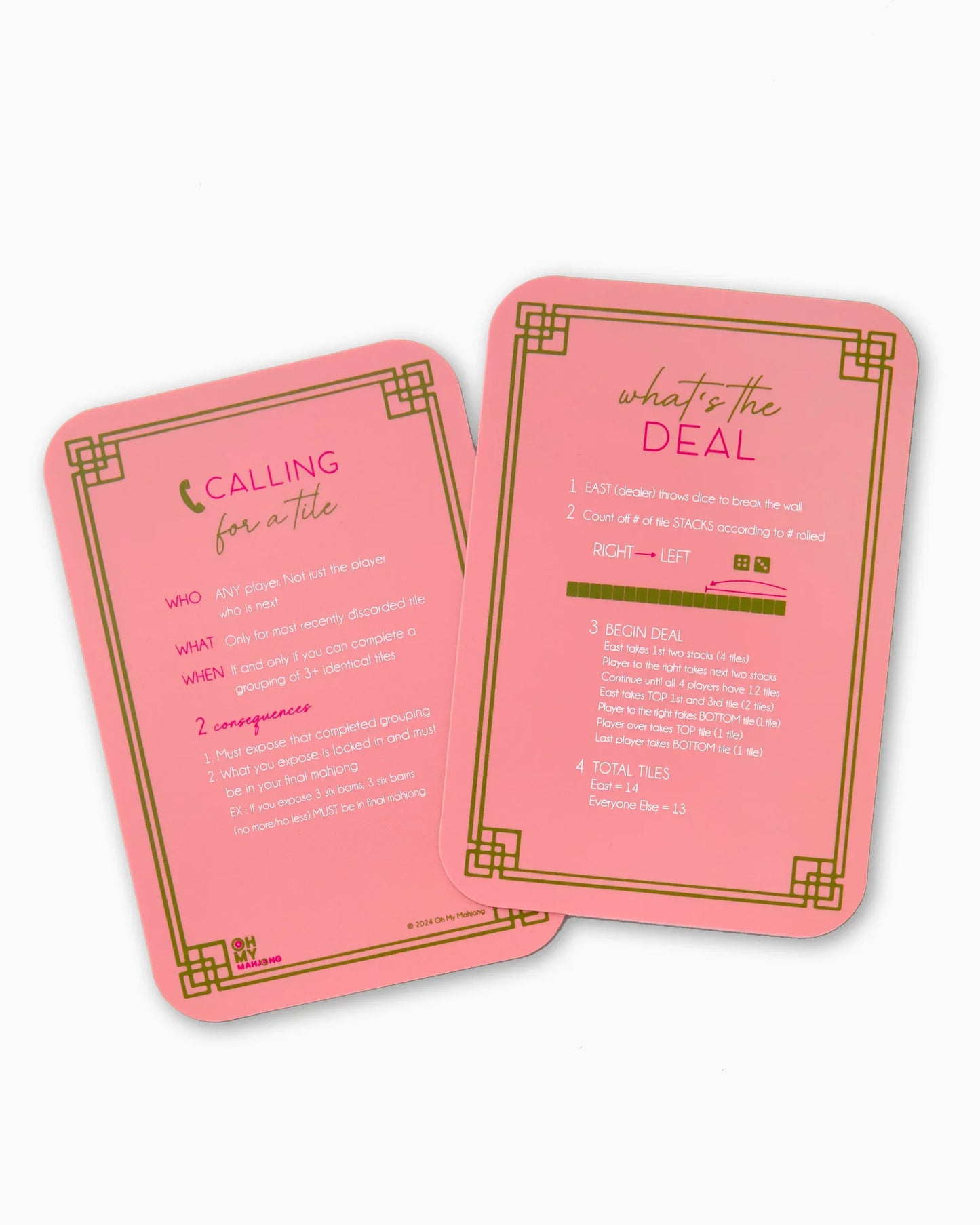 Coral Modern Mahjong Tile Shufflers (Set of 2) | Oh My Mahjong