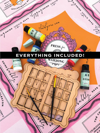 Mahjong Solo Practice Board Diy Kit | Paint, Sip & Play | Anders Ruff Design Co