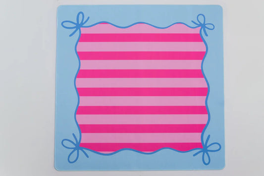Mahjong Bow Mat - Blue and Pink | The Woodlands Mahjong Society