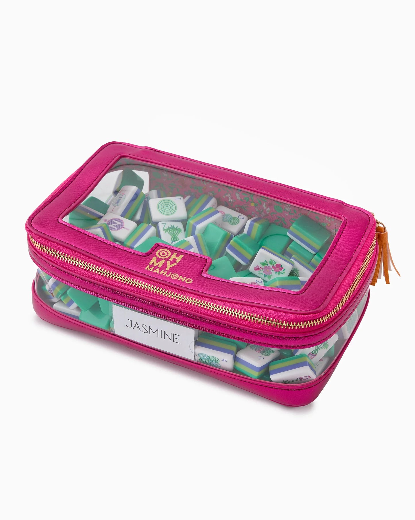 Metallic Pink Tile Storage Bag | Oh My Mahjong