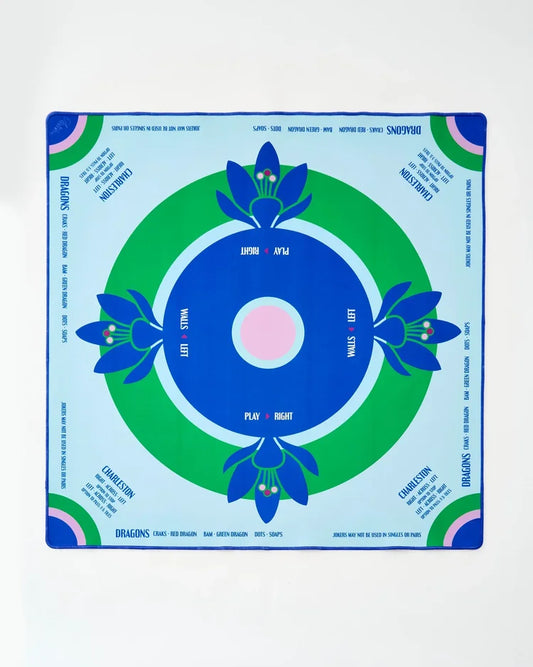 Preppy Soiree Mahjong Mat with Stitched Border | Oh My Mahjong