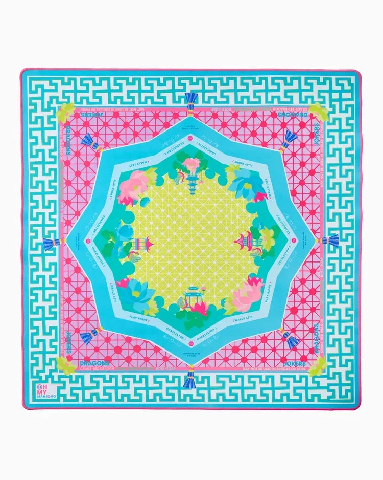 Zen Glow Geometric Neoprene Mahjong Playing Mat | Oh My Mahjong x Colordrunk Designs