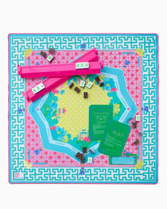Zen Glow Geometric Neoprene Mahjong Playing Mat | Oh My Mahjong x Colordrunk Designs